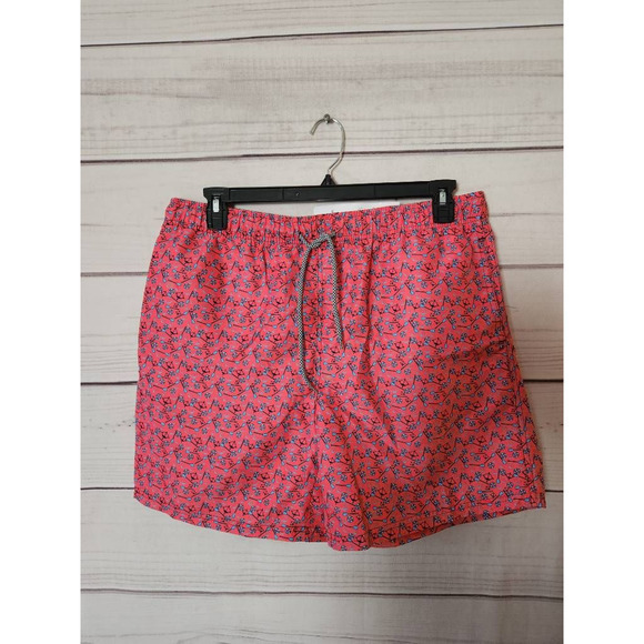 Biwisy Mens Trunks Swim Shorts Pink Novelty Anchor Paddle Mesh Drawstring XL New - Picture 1 of 6